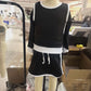 Baby Girls Kids Black Long Sleeve Shirt Skirts Shorts Yoga Clothes Set RTS