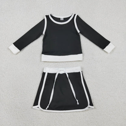 Sibling Baby Girls Kids Long Sleeve Shirts Skirts Shorts Yoga Clothes Sets RTS
