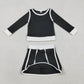 Sibling Baby Girls Kids Long Sleeve Shirts Skirts Shorts Yoga Clothes Sets RTS