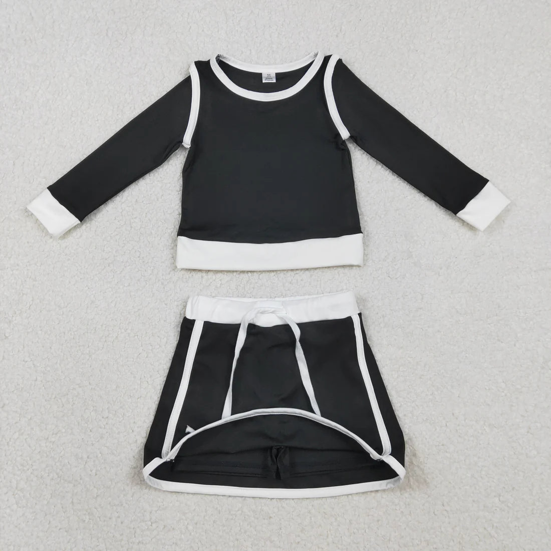 Sibling Baby Girls Kids Long Sleeve Shirts Skirts Shorts Yoga Clothes Sets RTS
