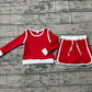 Baby Girls Kids Red Long Sleeve Shirt Skirts Shorts Yoga Clothes Set RTS