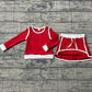 Baby Girls Kids Red Long Sleeve Shirt Skirts Shorts Yoga Clothes Set RTS