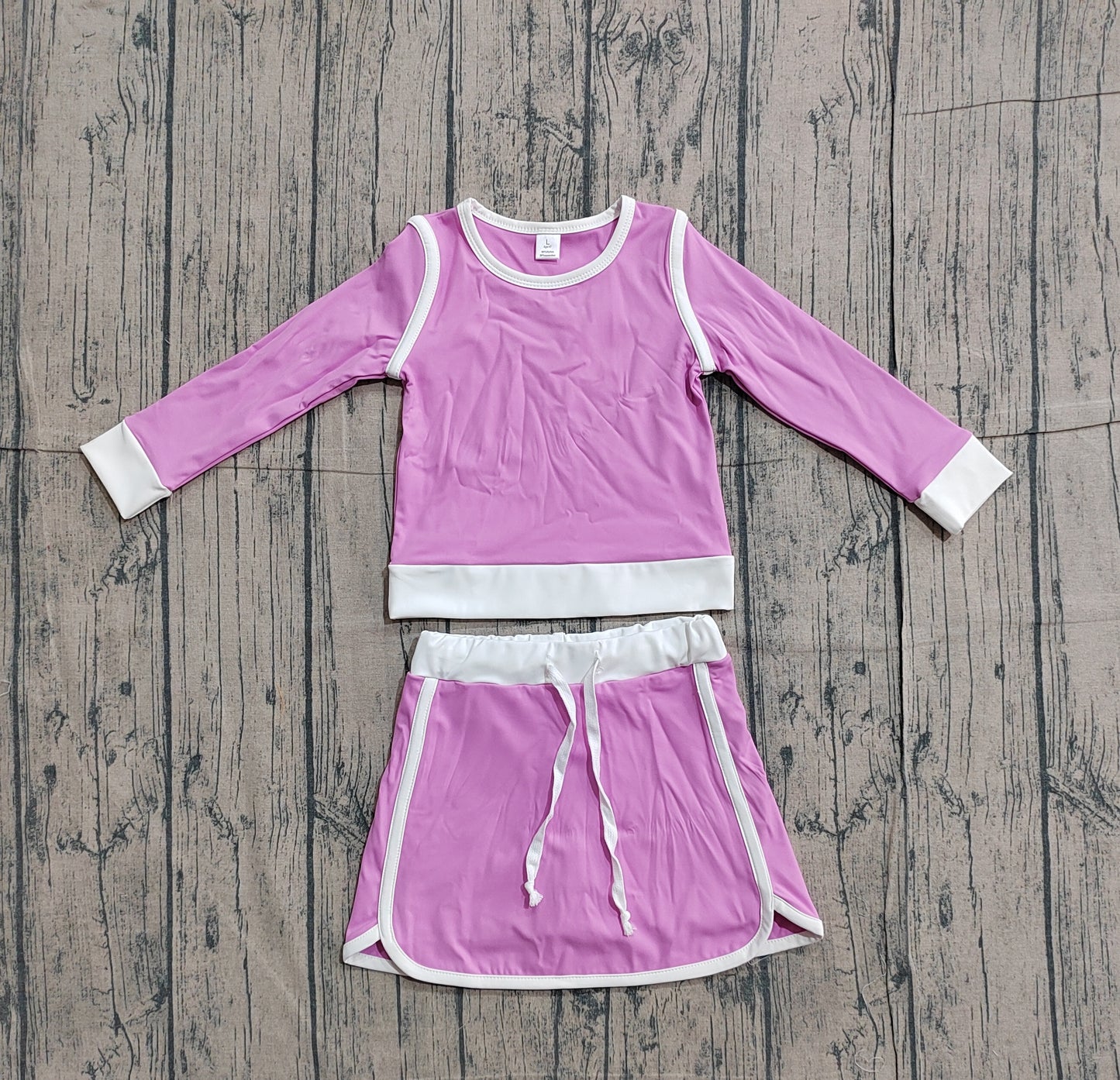 Baby Girls Kids Purple Long Sleeve Shirt Skirts Shorts Yoga Clothes Set RTS