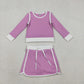 Sibling Baby Girls Kids Long Sleeve Shirts Skirts Shorts Yoga Clothes Sets RTS