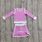 Baby Girls Kids Purple Long Sleeve Shirt Skirts Shorts Yoga Clothes Set RTS