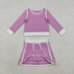 Sibling Baby Girls Kids Long Sleeve Shirts Skirts Shorts Yoga Clothes Sets RTS