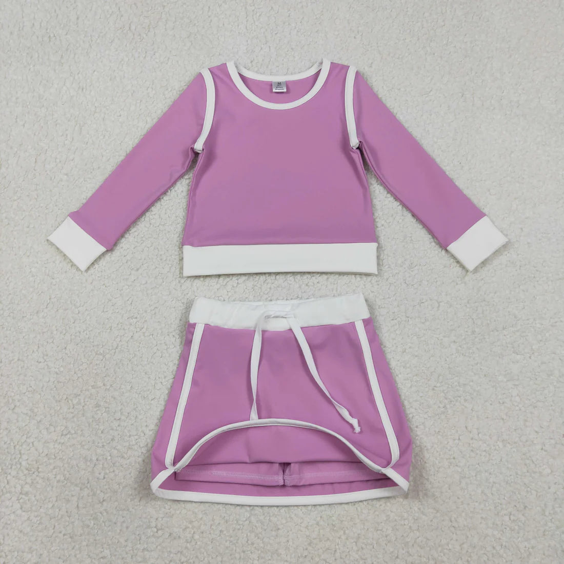 Sibling Baby Girls Kids Long Sleeve Shirts Skirts Shorts Yoga Clothes Sets RTS