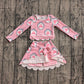 ( No moq ) Preorder Baby Girls Stripes Castles Scallop Tops Bows Skirt Shorts Set Yoga Active Pink Clothes