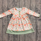 Baby Girls Kids Pumpkins Green Ruffle Knee Length Dress Fall Clothes RTS