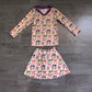 ( No moq ) Preorder Baby Girls Kids Bows Halloween Pullover Skirt Shorts Yoga Active Set Clothes