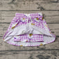 Baby Girl Mardi Gras Checkered Boots Skort  Shorts Skirt