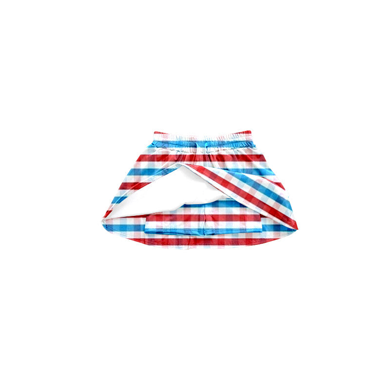 Preorder Baby Girl July 4th Checkered Summer Skort Shorts Skirt