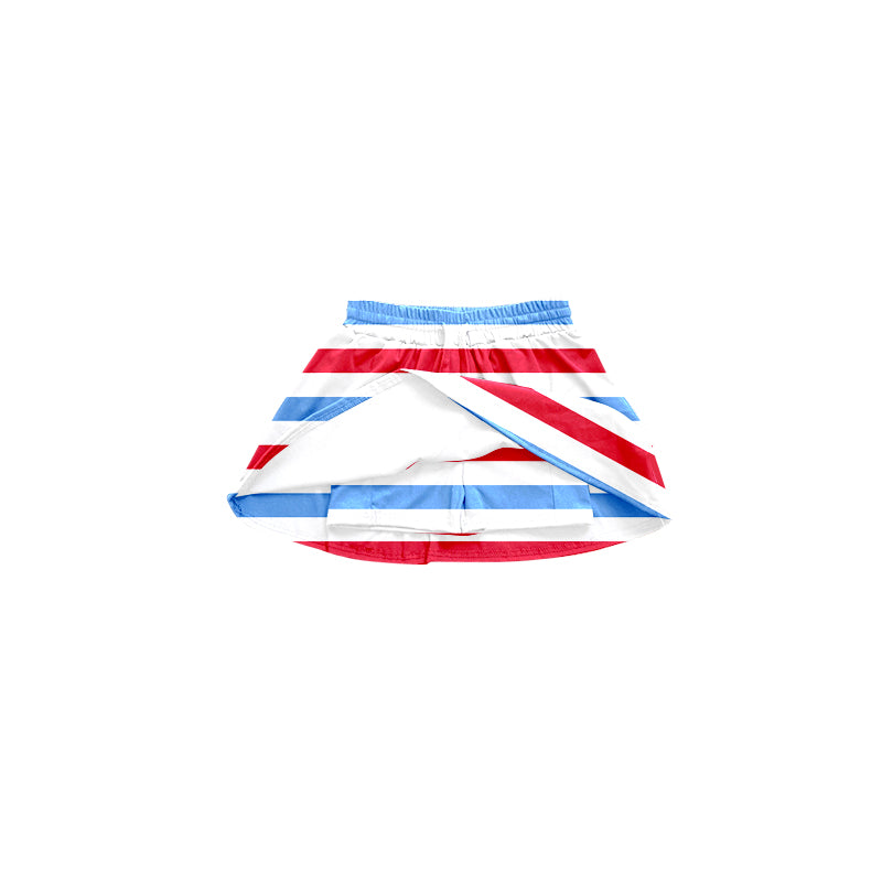 Preorder Baby Girl Stripes Summer July 4th Skort Shorts Skirt