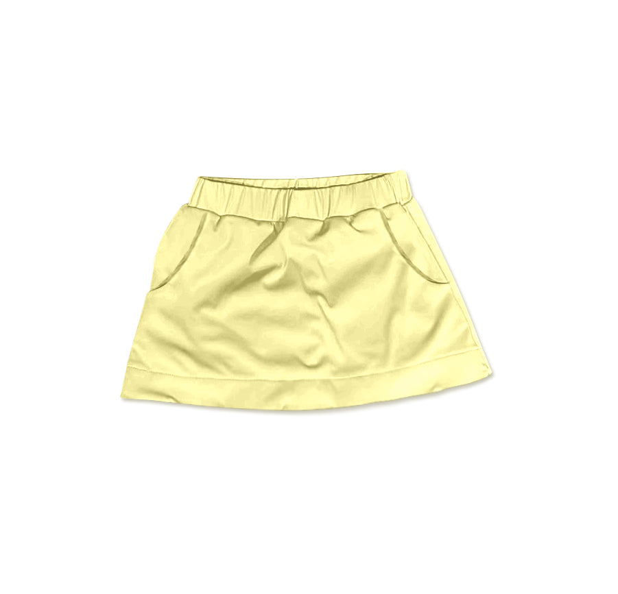 Preorder Baby Girl Yellow Shorts Skirt Pockets Yoga Active Wear Skort  ( Moq 5 )