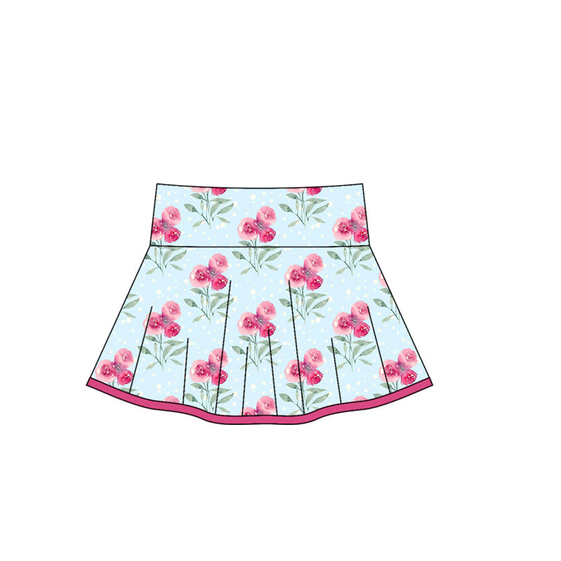 ( Moq 5 ) Preorder Baby Girl Toddler Flower Yoga Active Shorts Skirt Skort Bottoms