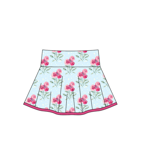 ( Moq 5 ) Preorder Baby Girl Toddler Flower Yoga Active Shorts Skirt Skort Bottoms