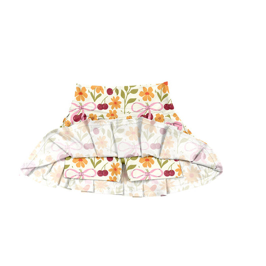 ( Moq 5 ) Preorder Baby Girl Flower Bows Summer Yoga Active Skirts Shorts Skorts Bottom