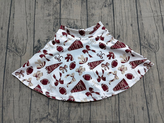 ( Moq 5 ) Preorder Baby Girls Kids Football Bows Cheer Skirt Shorts Bottoms Yoga Active Team Clothes