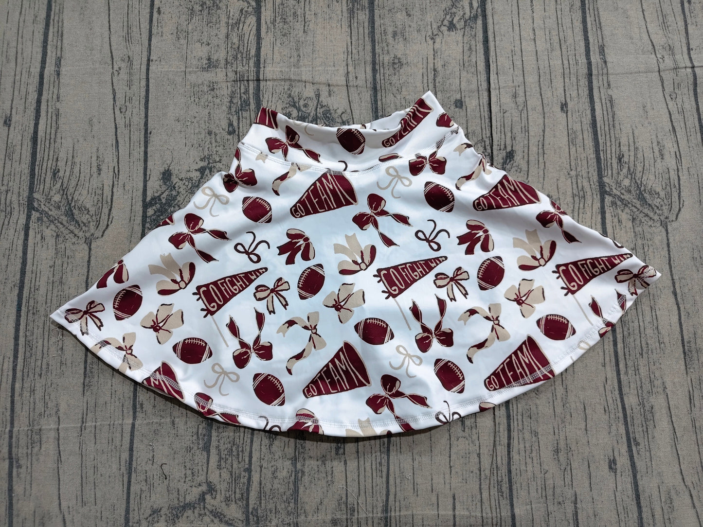 ( Moq 5 ) Preorder Baby Girls Kids Football Bows Cheer Skirt Shorts Bottoms Yoga Active Team Clothes