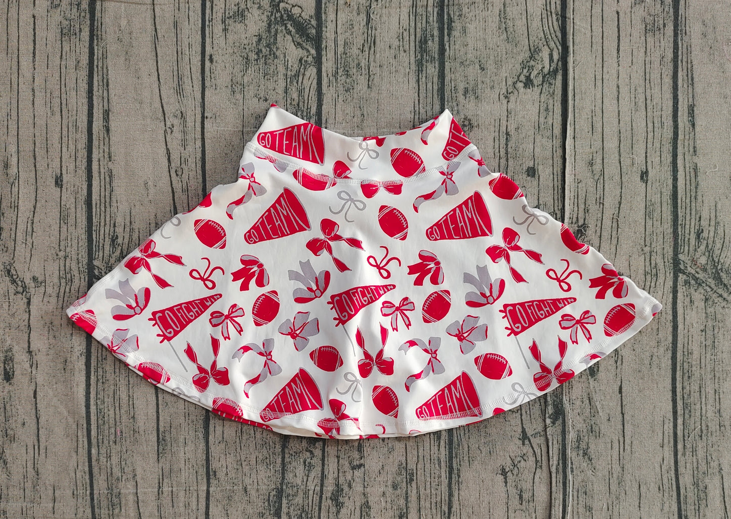 Baby Girl Kids Red Bows Football Yoga Shorts Skirt Skorts Bottoms RTS