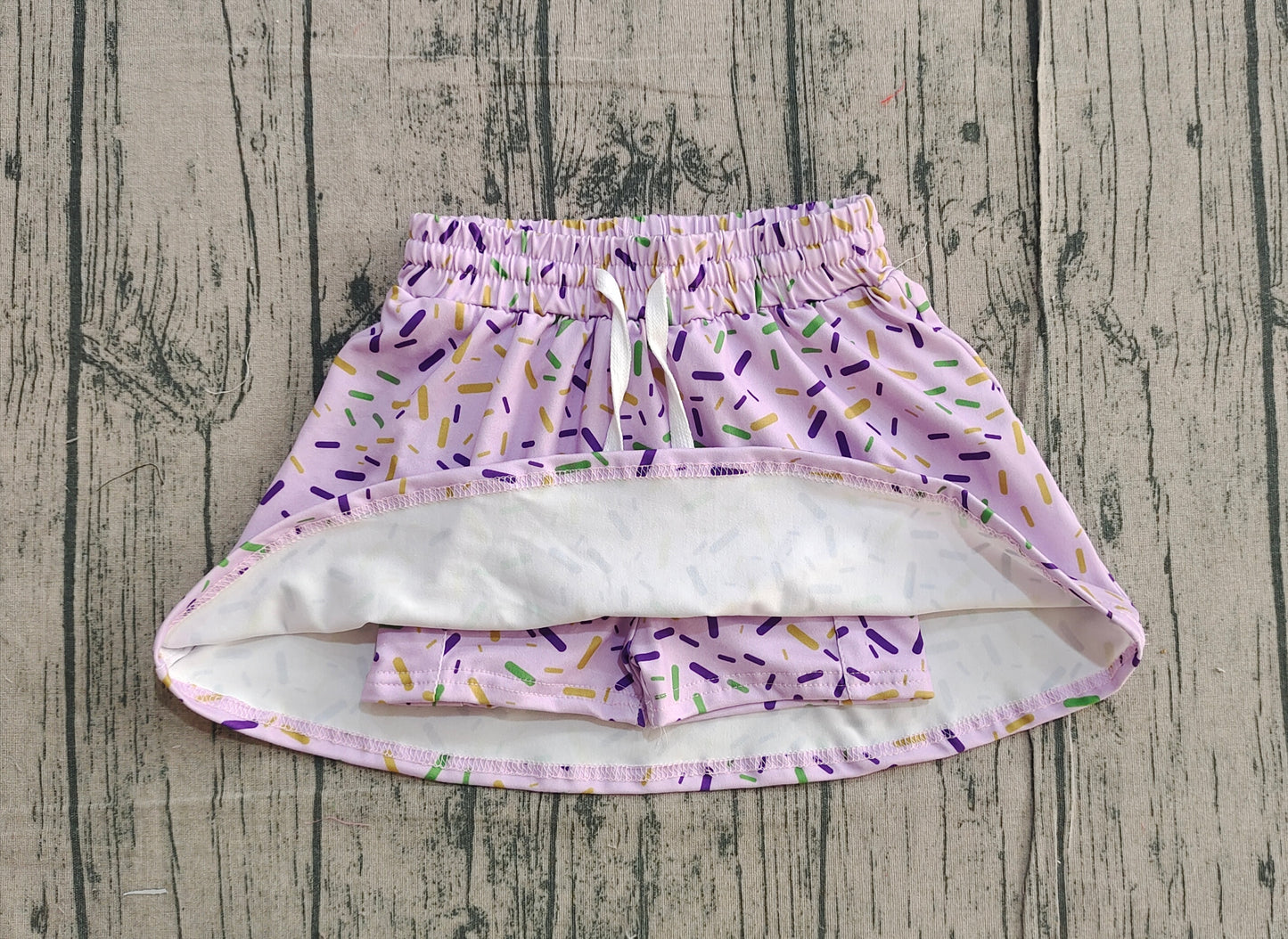 Baby Girls Kids Purple Sprinkles Summer Shorts Skirt Skorts Bottoms RTS