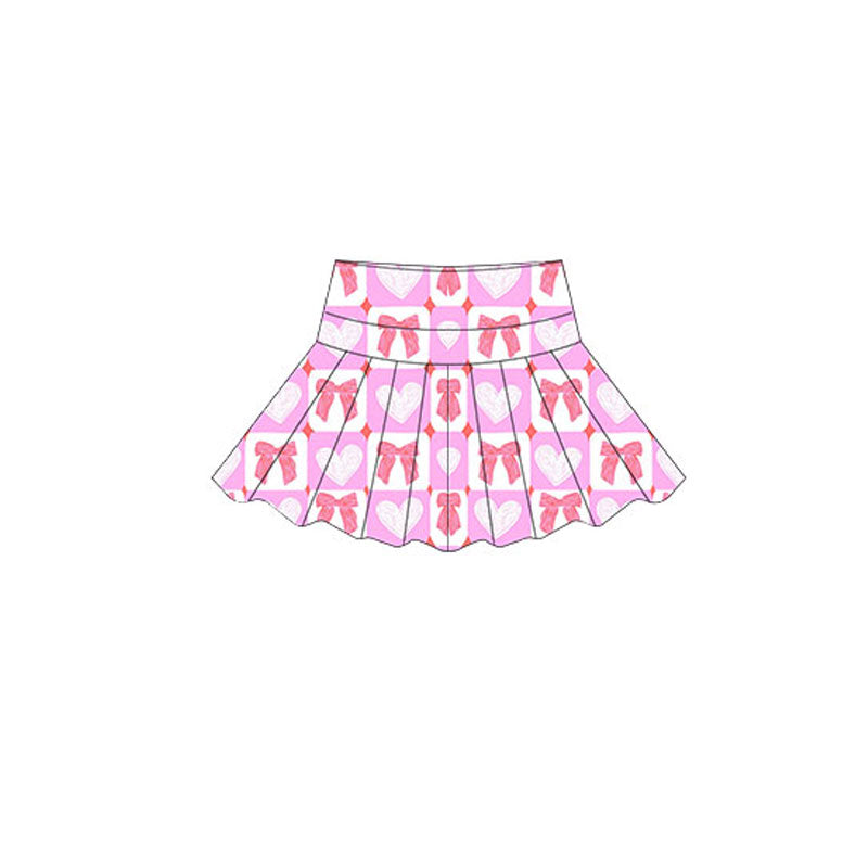 ( Moq 5 ) Preorder Baby Girls Hearts Bows Yoga Skirt Shorts Valentine Skort