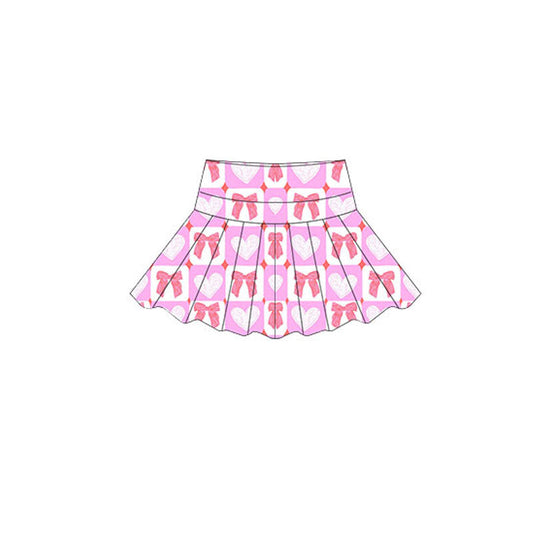 ( Moq 5 ) Preorder Baby Girls Hearts Bows Yoga Skirt Shorts Valentine Skort