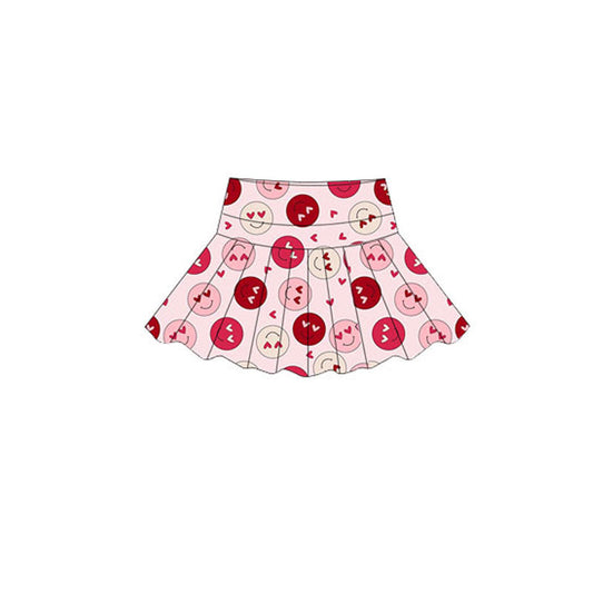 ( Moq 5 ) Preorder Baby Girls Valentine Hearts Smile Yoga Skirt Shorts Bottom