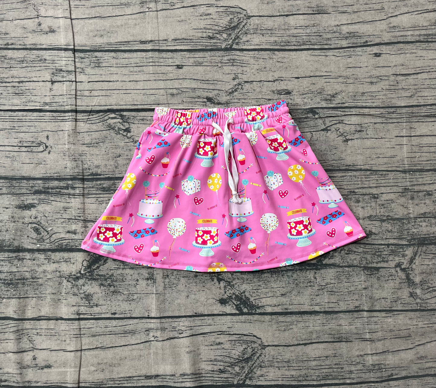 Baby Girls Kids Happy Birthday Yoga Skirt Shorts Skorts Bottoms RTS