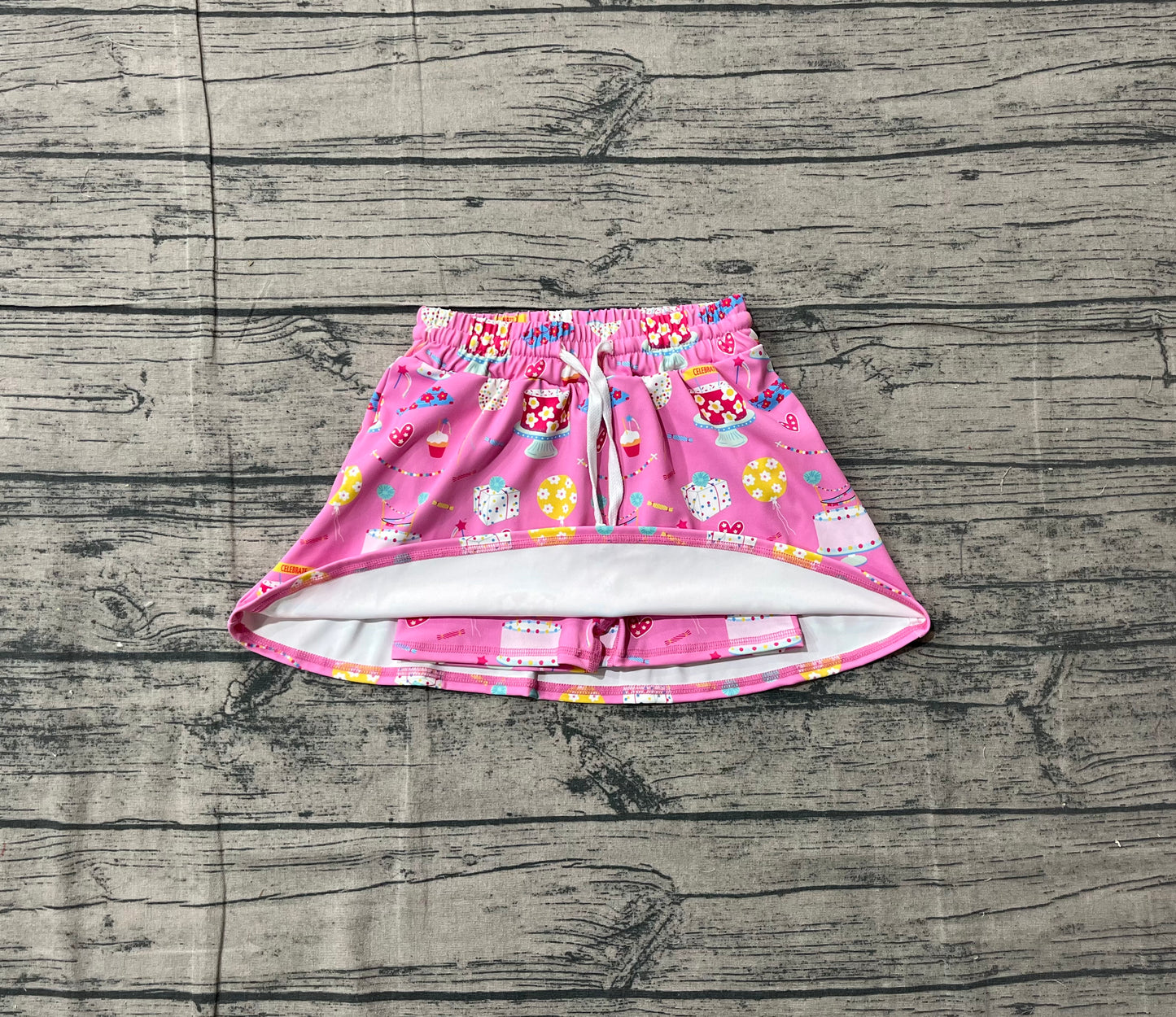 Baby Girls Kids Happy Birthday Yoga Skirt Shorts Skorts Bottoms RTS