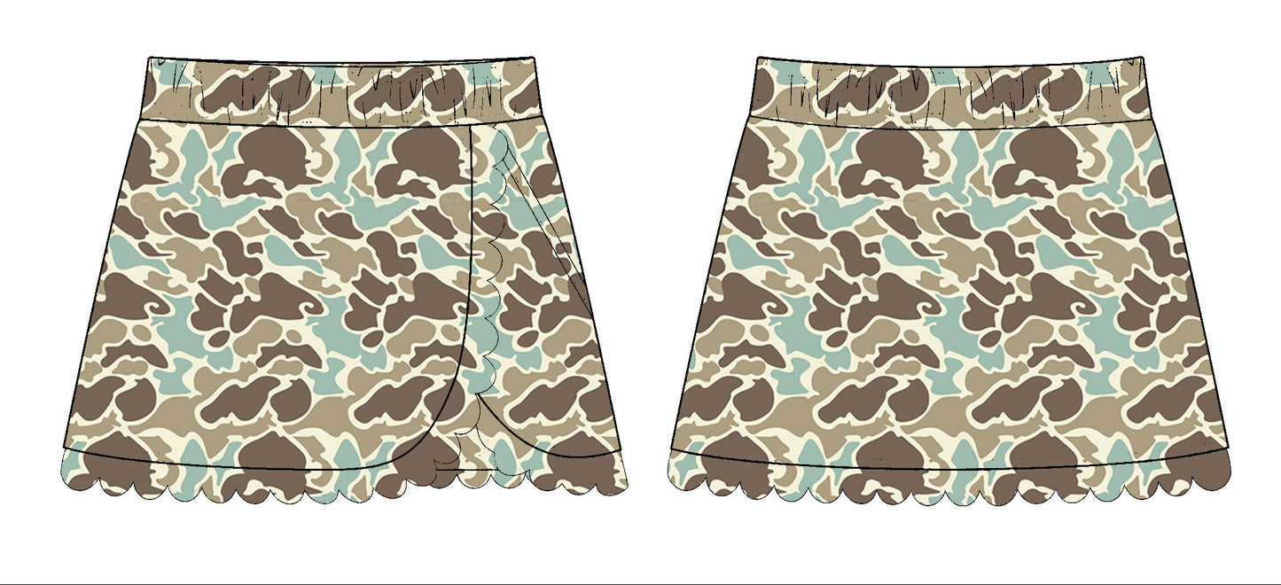 ( Moq 5 ) Preorder Baby Girls Kids Camo Print Yoga Active Skirt Bottom