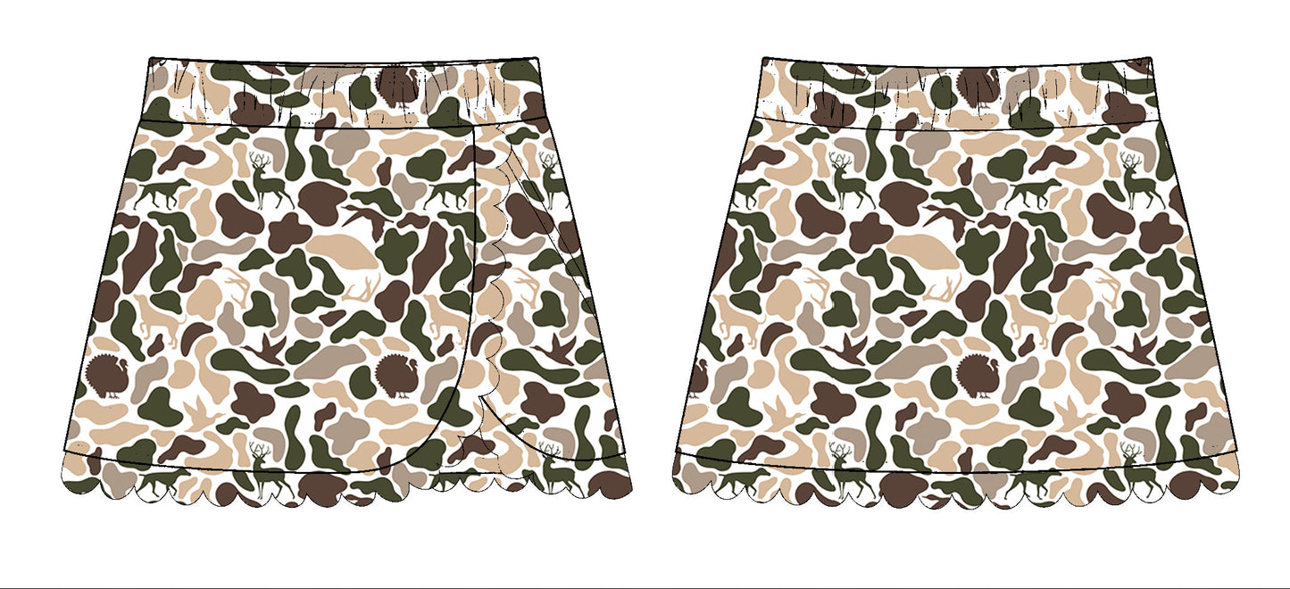 ( Moq 5 ) Preorder Baby Girls  Dogs Ducks Deer Camo Yoga Active Skirt Bottom