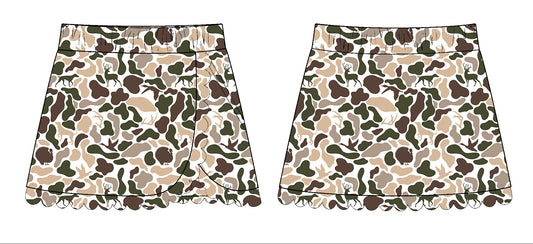 ( Moq 5 ) Preorder Baby Girls  Dogs Ducks Deer Camo Yoga Active Skirt Bottom