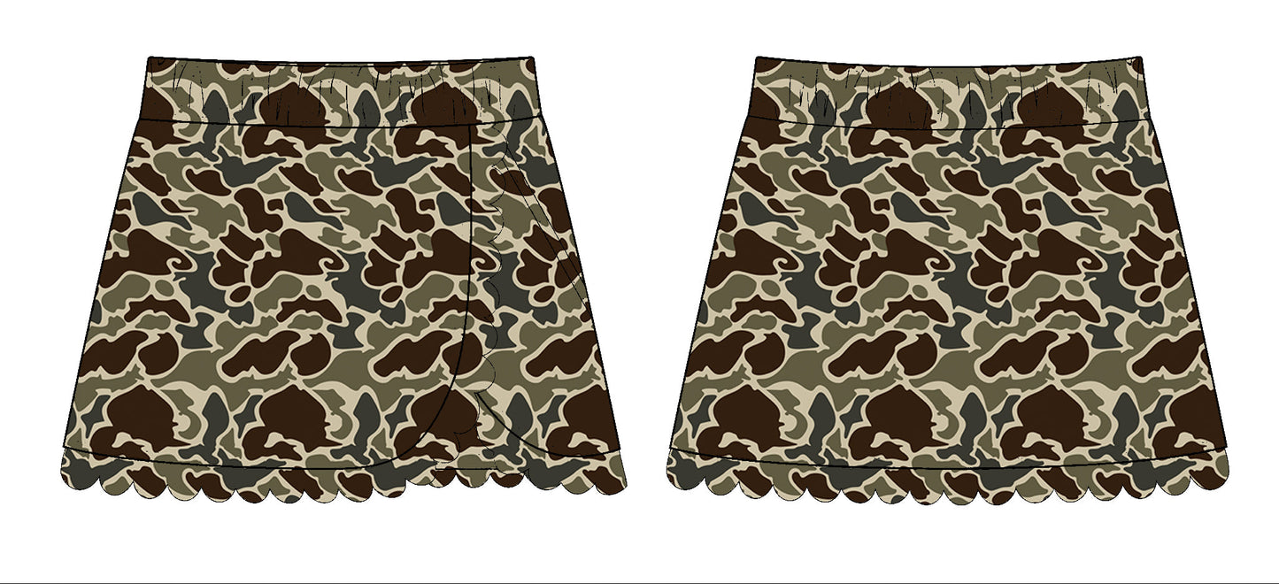 ( Moq 5 ) Preorder Baby Girls Kids Yoga Active Camo Skirt Bottom