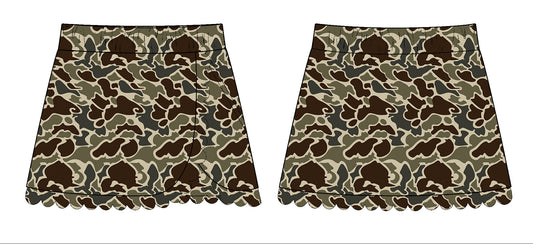 ( Moq 5 ) Preorder Baby Girls Kids Yoga Active Camo Skirt Bottom