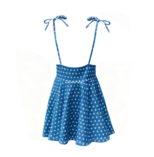 ( Moq 5 ) Preorder Baby Girls Strap Stars July 4th Suspender Skirt