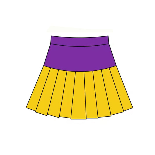 ( Moq 5 ) Preorder Baby Girls Mardi Gras Purple Orange Orange Yoga Skirt Shorts Bottom