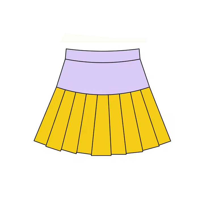 ( Moq 5 ) Preorder Baby Girls Mardi Gras Lavender Orange Yoga Skirt Shorts Bottom