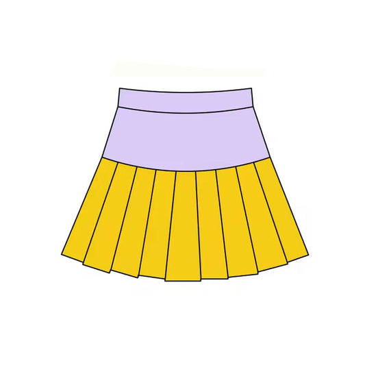( Moq 5 ) Preorder Baby Girls Mardi Gras Lavender Orange Yoga Skirt Shorts Bottom