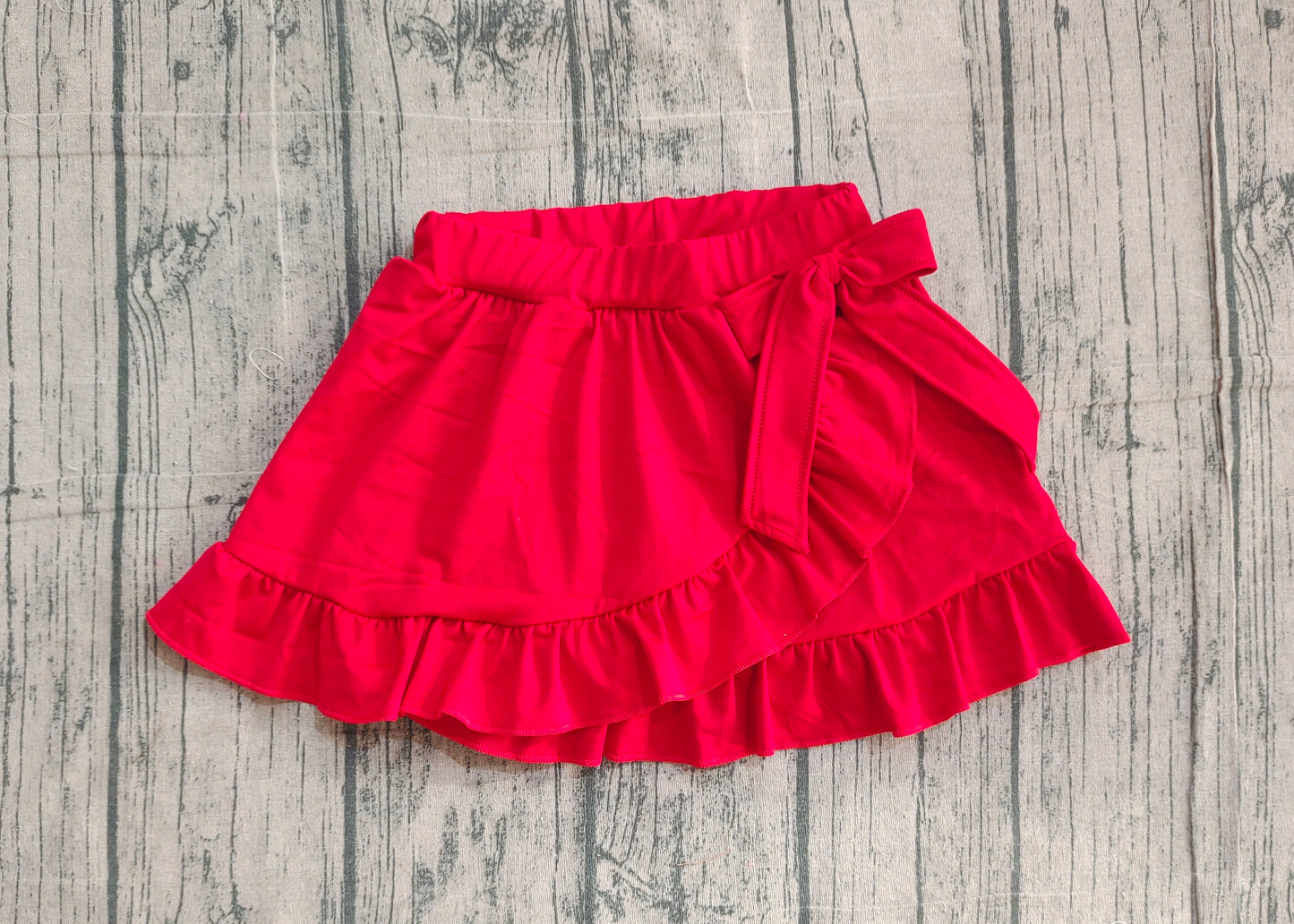 Baby Girls Kids Red Ruffle Skirt Shorts Yoga Active Skort Bottoms RTS
