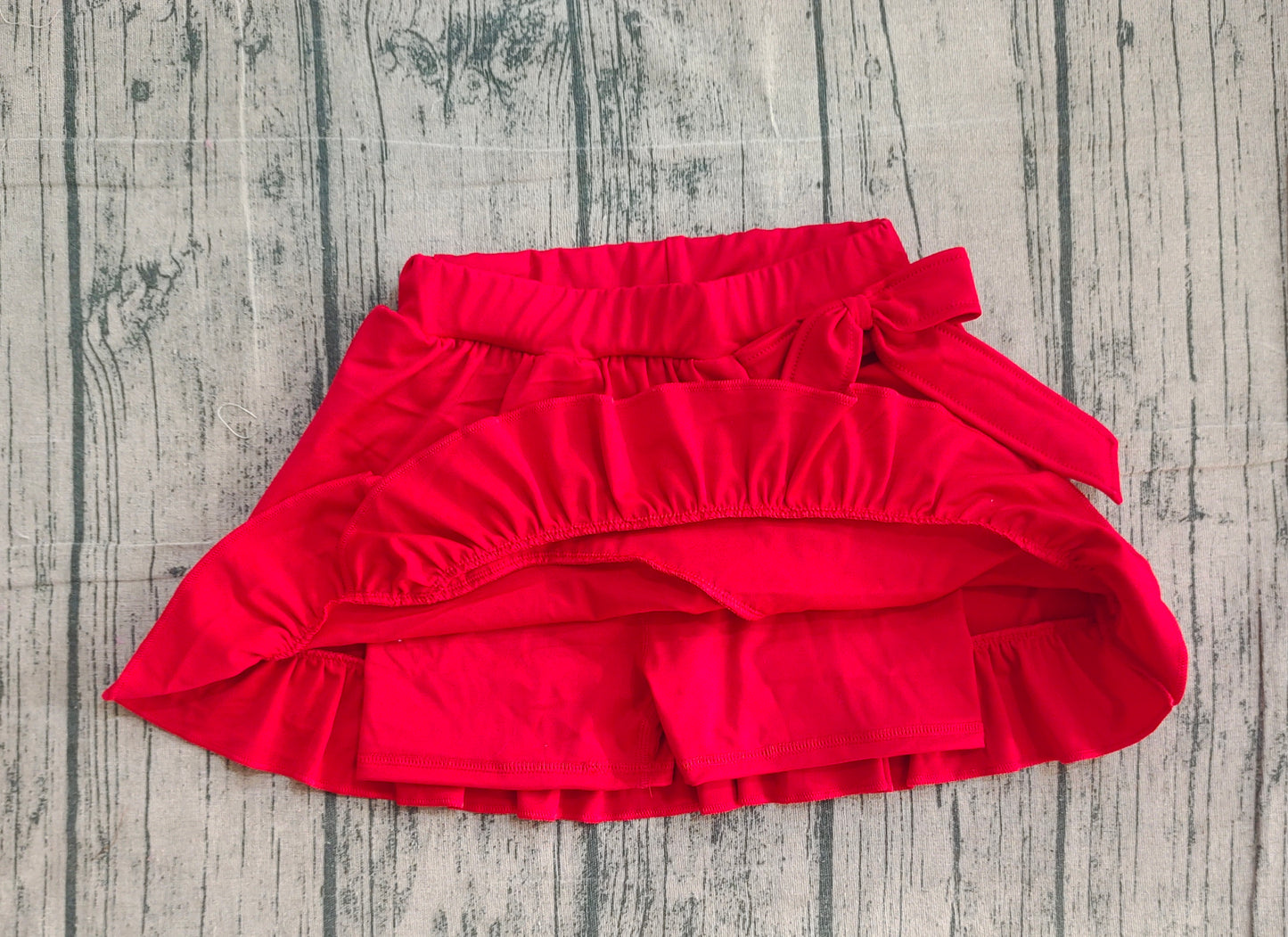 Baby Girls Kids Red Ruffle Skirt Shorts Yoga Active Skort Bottoms RTS