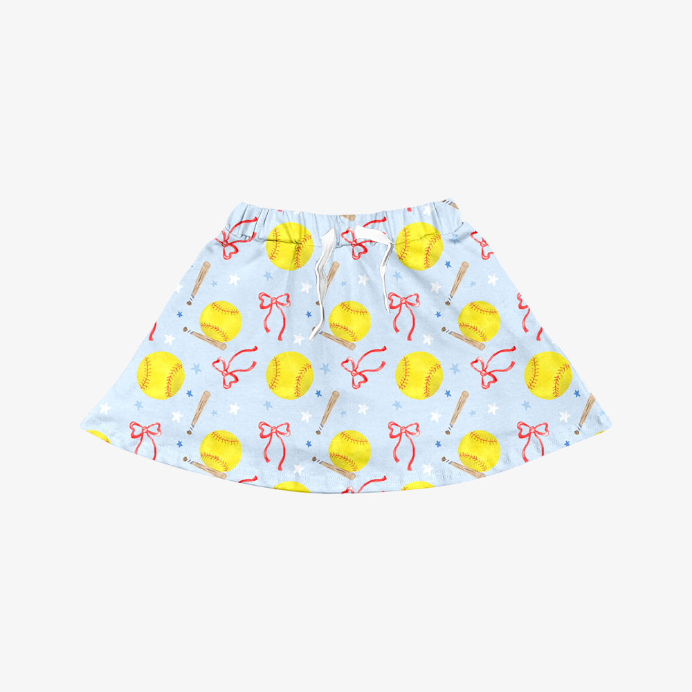 ( Moq 5 ) Preorder Baby Girls Toddler Softball Bows Stars Yoga Skirt Shorts Bottoms