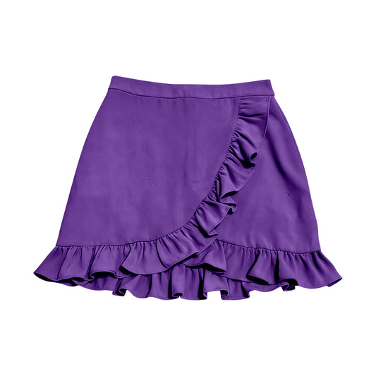 ( Moq 5 ) Preorder Baby Girls Kids Purple Ruffle Skirt Shorts Bottoms Yoga Active Clothes