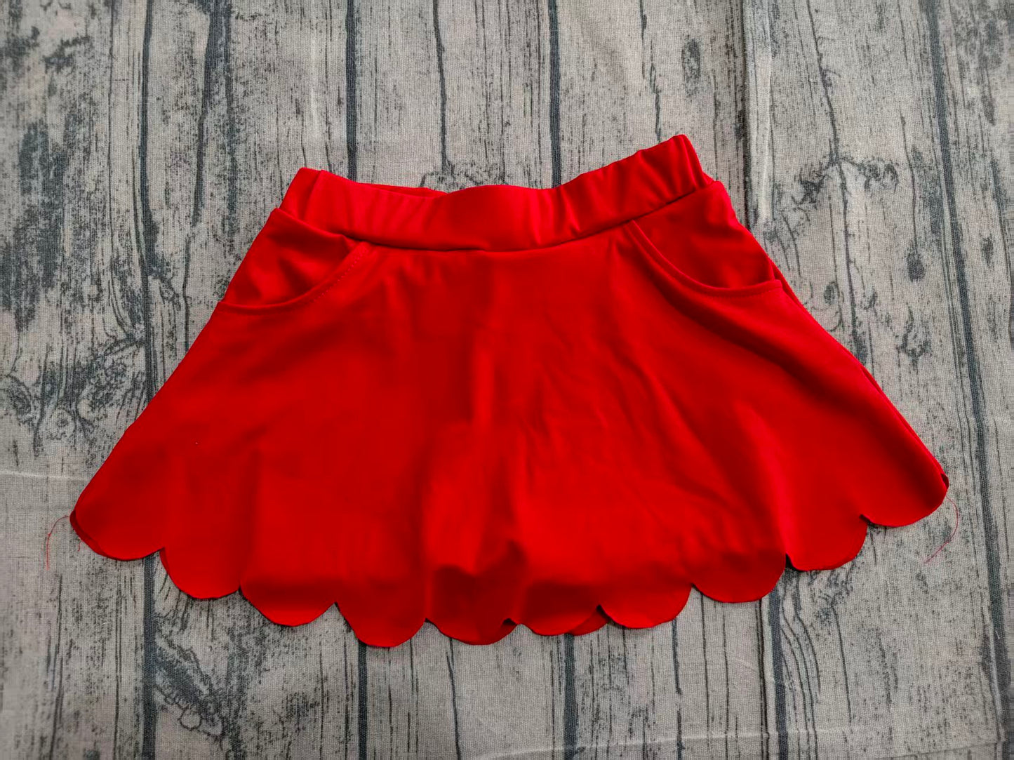 Baby Girls Kids Red Pockets Skirt Shorts Bottoms Yoga Active Clothes RTS