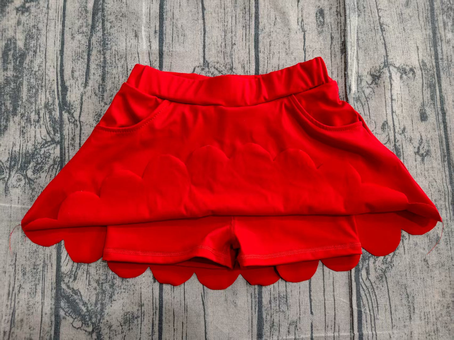 Baby Girls Kids Red Pockets Skirt Shorts Bottoms Yoga Active Clothes RTS