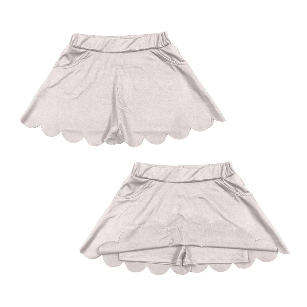 ( Moq 5 ) Preorder Baby Girls Kids Light Pink Pockets Skirt Shorts Bottoms Yoga Active Clothes