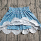 Baby Girls Kids Floral Blue Shorts Scallop Skirt Bottom RTS