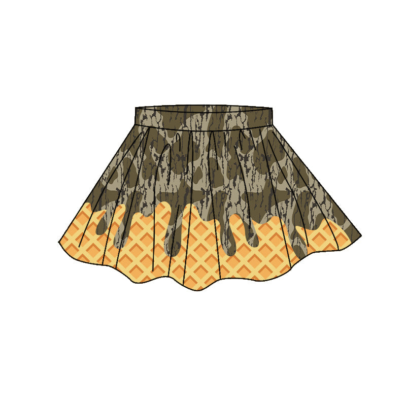 ( Moq 5 ) Preorder Baby Girls Kids Camo Drips Skirt Shorts Yoga Active Bottom Clothes