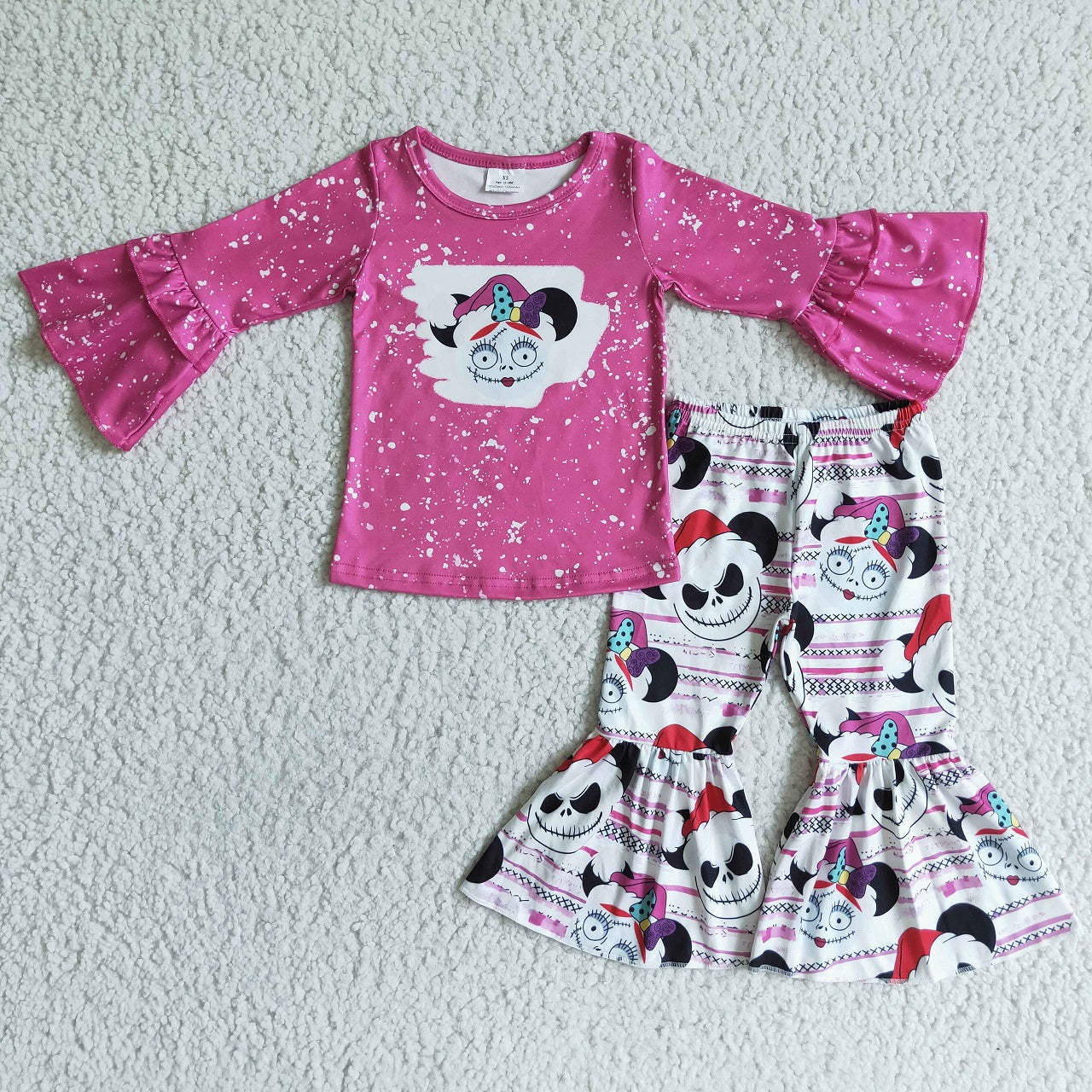 Promotion Baby Girl Toddler Pink Tops Bell Pants Before Christmas Outfit