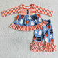Sibling Baby Girls Ghost Pumpkins Bats Button Pockets Tunic Ruffle Pants Halloween Clothes Sets